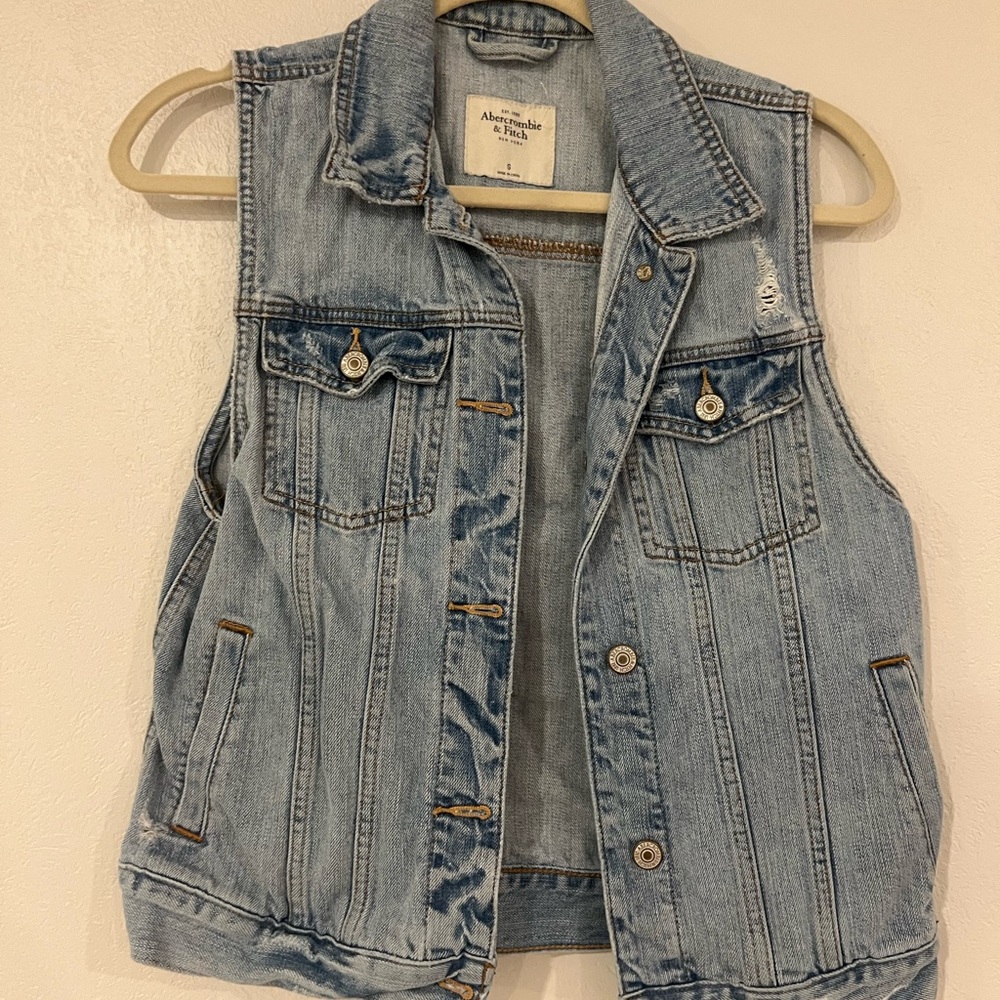 Abercrombie & Fitch Blue Denim Vest